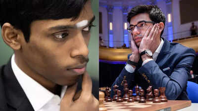Chess stars Praggnanandhaa and Giri.